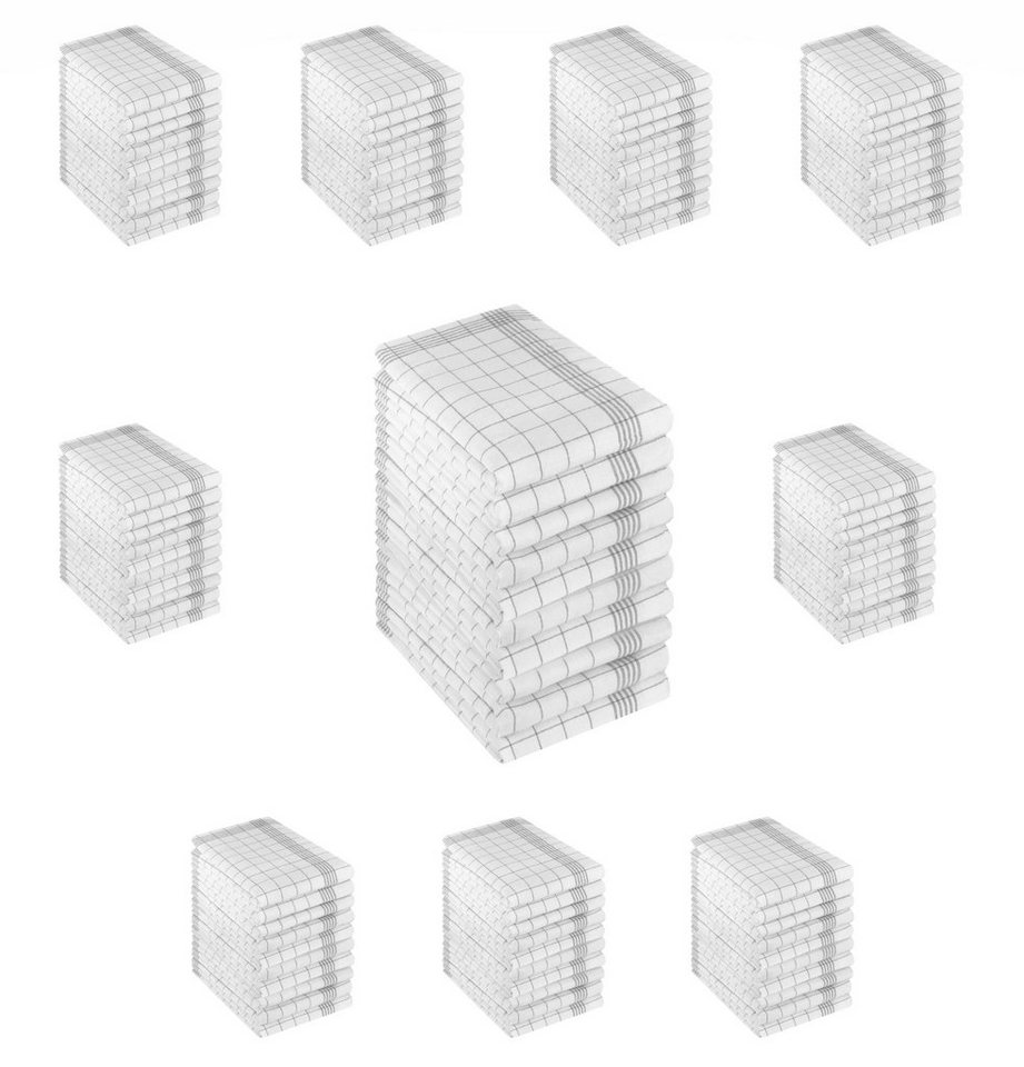 Betz Geschirrtuch Geschirrtücher Halbleinen Karo MCT-11 Größe 50 cm x 70 cm, (100-tlg), robust, reißfest, pflegeleicht von Betz