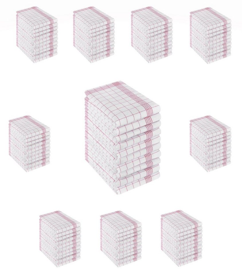 Betz Geschirrtuch Geschirrtücher Halbleinen Karo MCT-11 Größe 50 cm x 70 cm, (100-tlg), robust, reißfest, pflegeleicht von Betz
