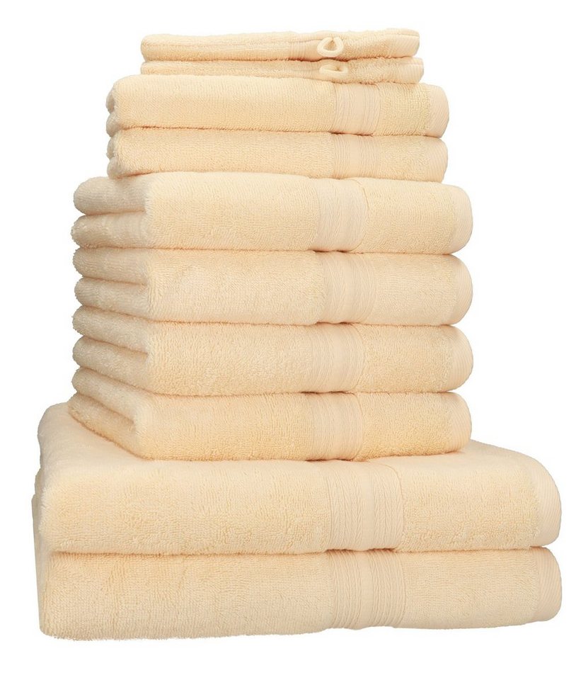 Betz Handtuch Set 10-TLG. Handtuch-Set PURES Gold Qualität 600g/m² 100% Baumwolle 2 Duschtücher 4 Handtücher 2 Gästetücher 2 Waschhandschuhe, 100% Baumwolle, (10-tlg) von Betz