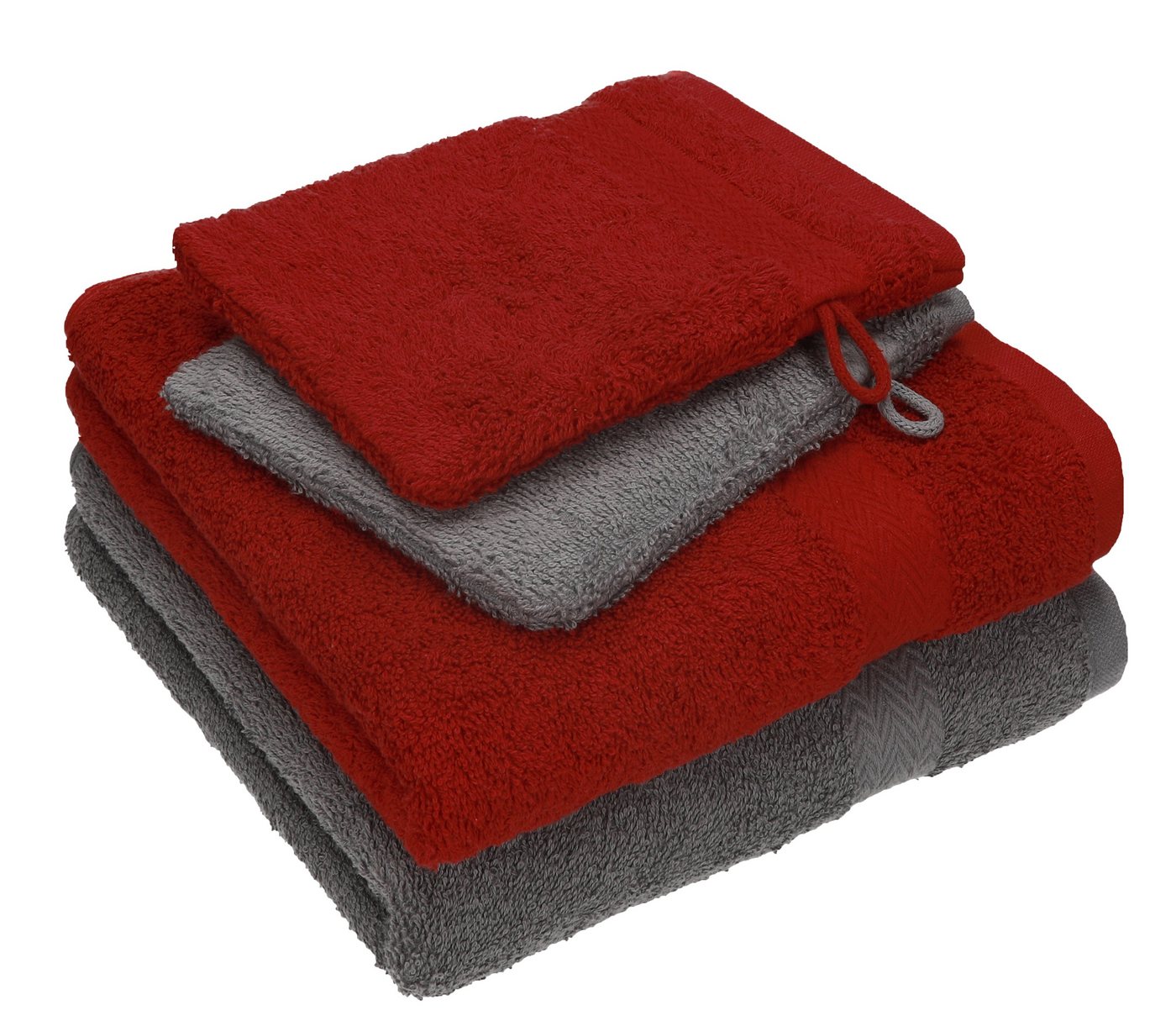 Betz Handtuch Set 4 TLG. Handtuch Set Happy Pack 100% Baumwolle 2 Handtücher 2 Waschhandschuhe, 100% Baumwolle von Betz