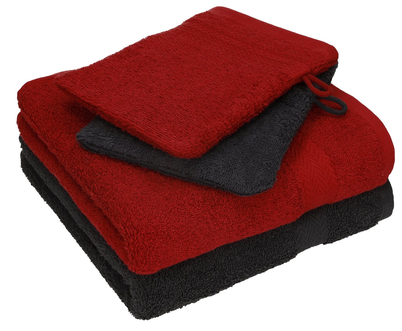 Betz Handtuch Set 4 tlg. Handtuch Set HAPPY Pack 100% Baumwolle 2 Handtücher 2 Waschhandschuhe, 100% Baumwolle von Betz