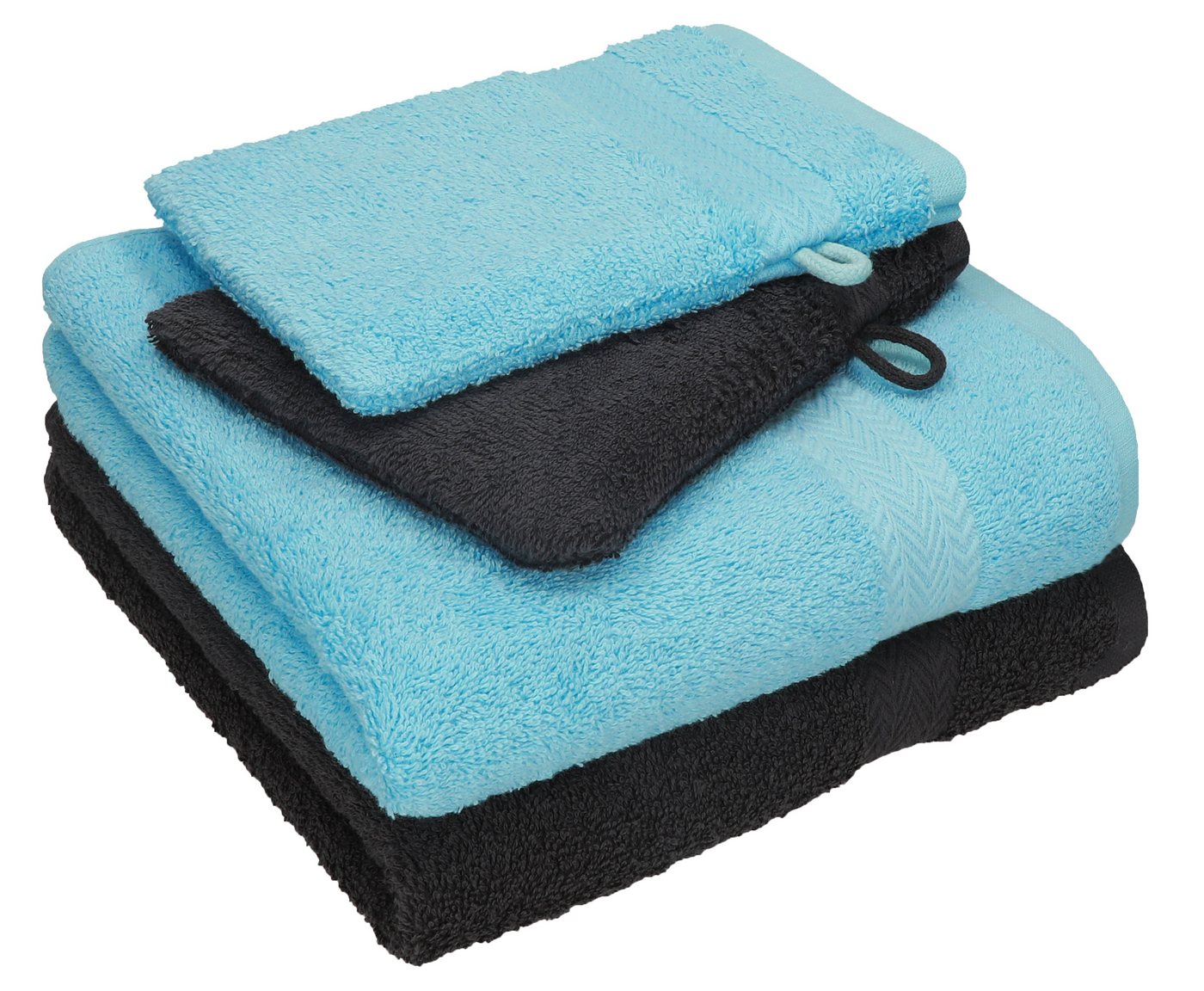 Betz Handtuch Set 4 tlg. Handtuch Set HAPPY Pack 2 Handtücher 2 Waschhandschuhe, 100% Baumwolle (Set) von Betz