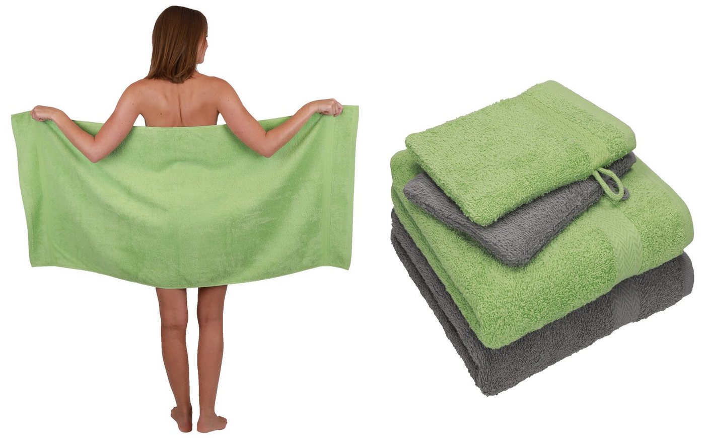 Betz Handtuch Set Betz 5 TLG. Handtuch Set Single Pack 100% Baumwolle 1 Duschtuch 2 Handtücher 2 Waschhandschuhe, Baumwolle, (5-tlg) von Betz