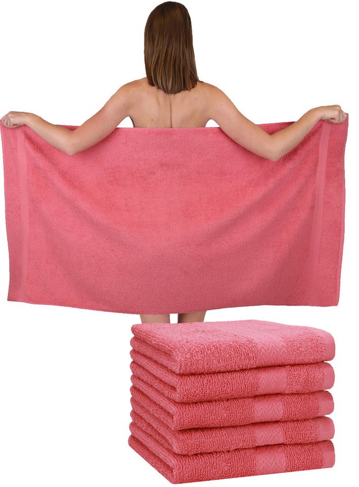 Betz Duschtücher 6 Stück Duschtuch Set Größe 70x140 cm Premium, Baumwolle (Set, 6-St), Farbe Himbeere von Betz