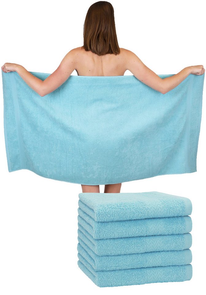 Betz Handtücher 6 Stück Duschtücher Duschtuch Set Größe 70x140 cm Premium, Baumwolle (6-St), Farbe Ocean von Betz
