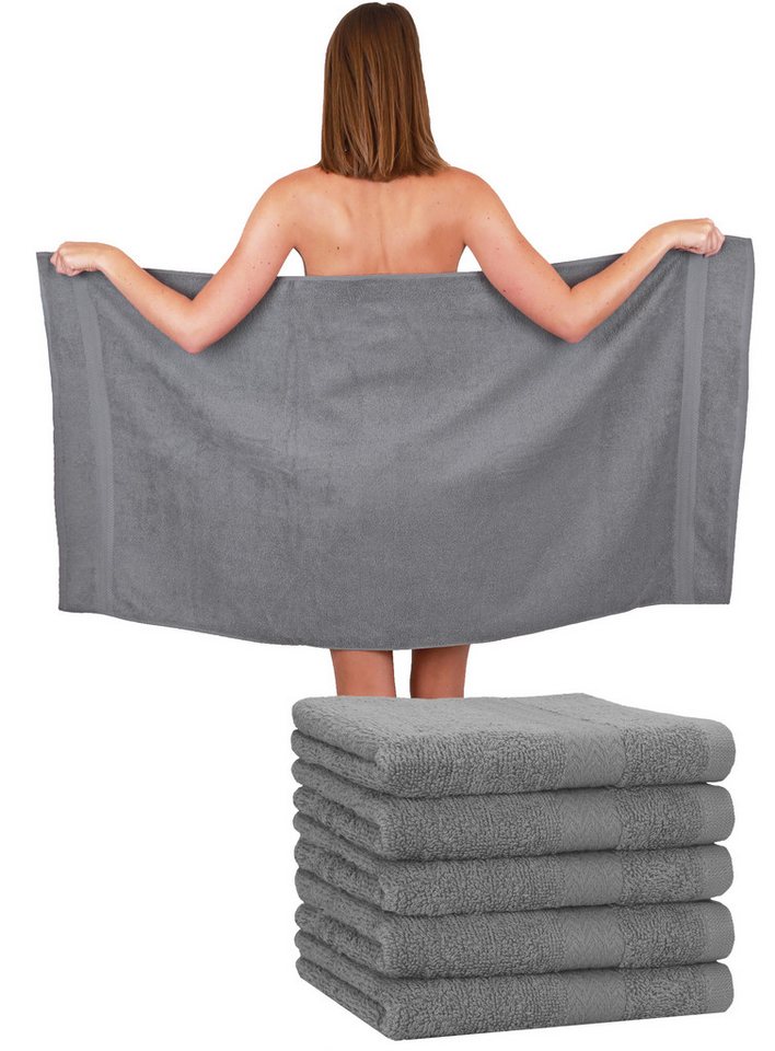 Betz Handtücher 6 Stück Duschtücher Duschtuch Set Größe 70x140 cm Premium, Baumwolle (Set, 6-St), Farbe anthrazit von Betz