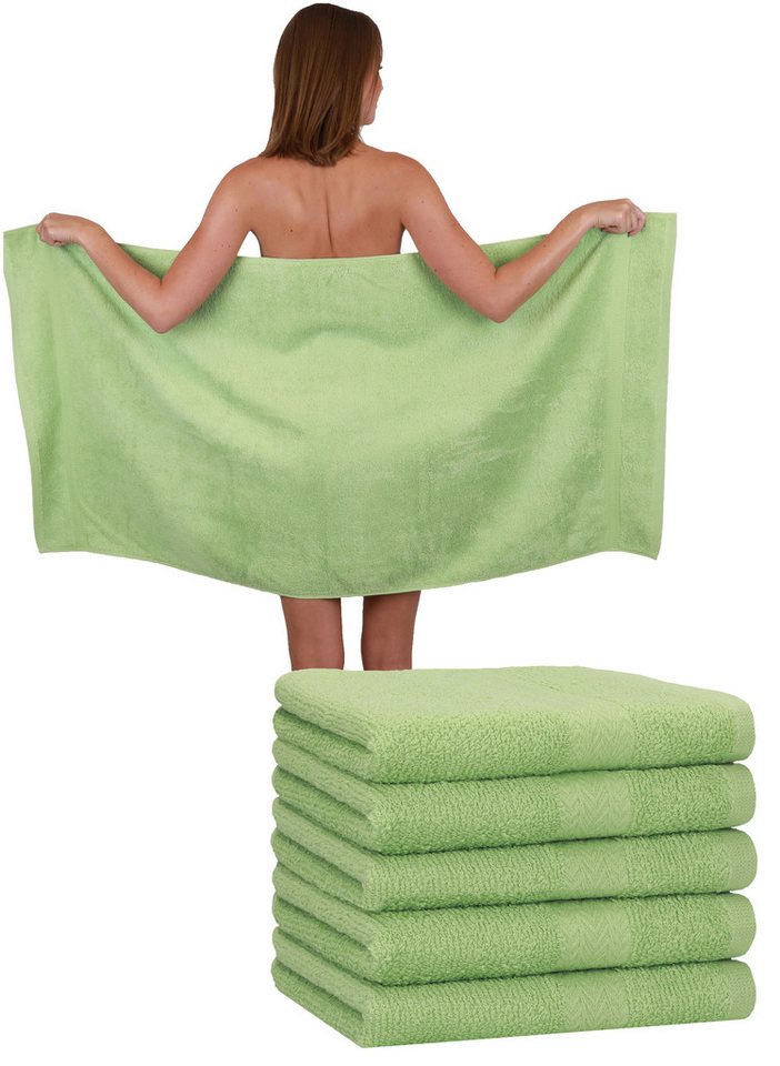 Betz Duschtücher 6 Stück Duschtuch Set Größe 70x140 cm Premium, Baumwolle (Set, 6-St), Farbe apfelgrün von Betz
