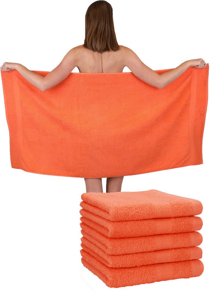 Betz Duschtücher 6 Stück Duschtuch Set Größe 70x140 cm Premium, Baumwolle (Set, 6-St), Farbe blutorange von Betz