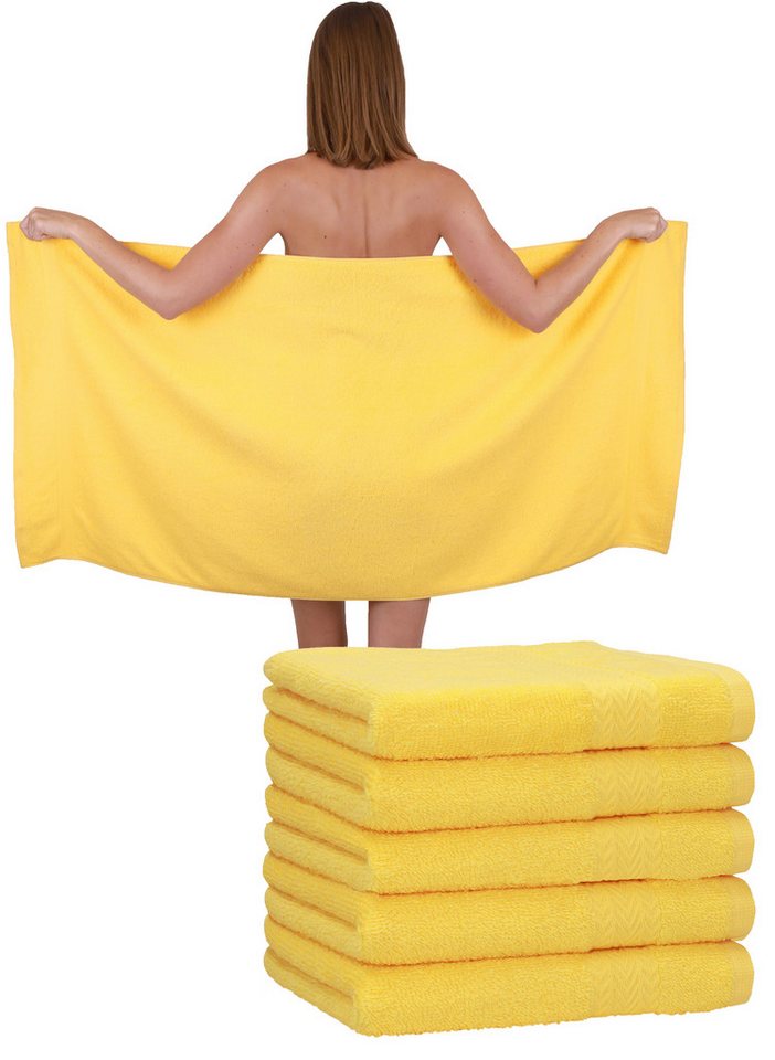 Betz Duschtücher 6 Stück Duschtuch Set Größe 70x140 cm Premium, Baumwolle (Set, 6-St), Farbe gelb von Betz