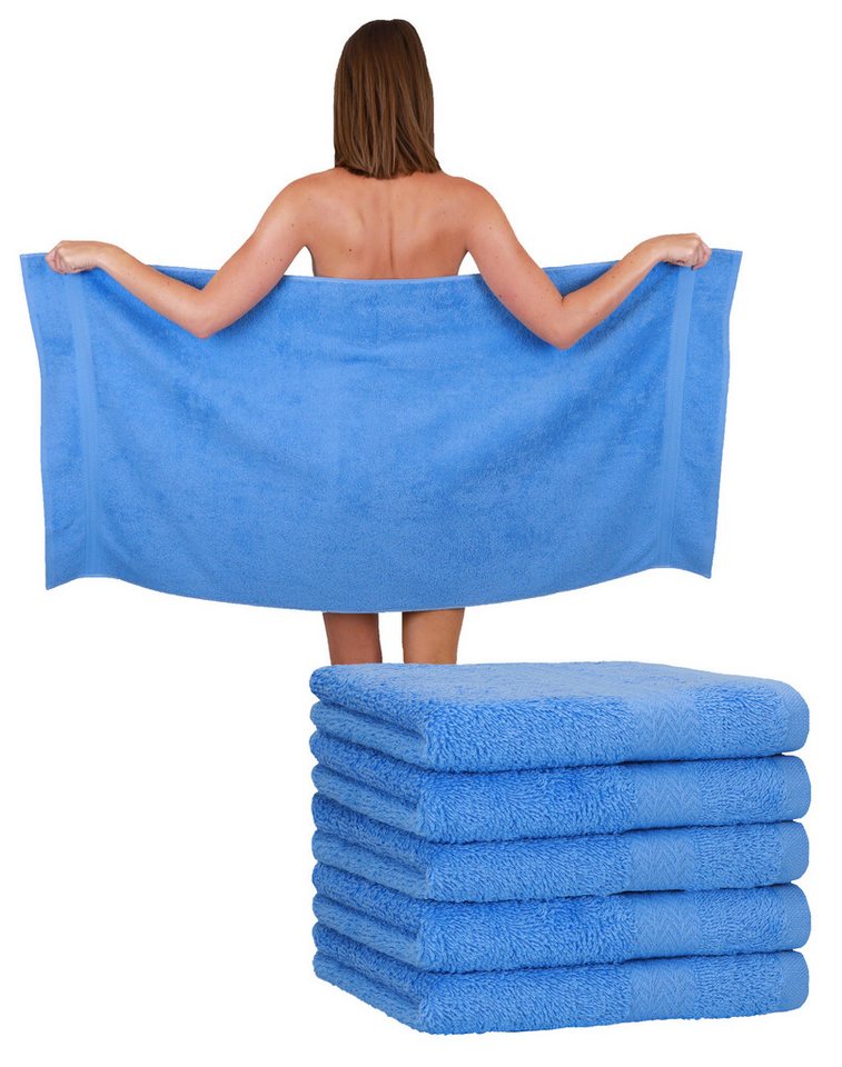 Betz Duschtücher 6 Stück Duschtuch Set Größe 70x140 cm Premium, Baumwolle (Set, 6-St), Farbe hellblau von Betz
