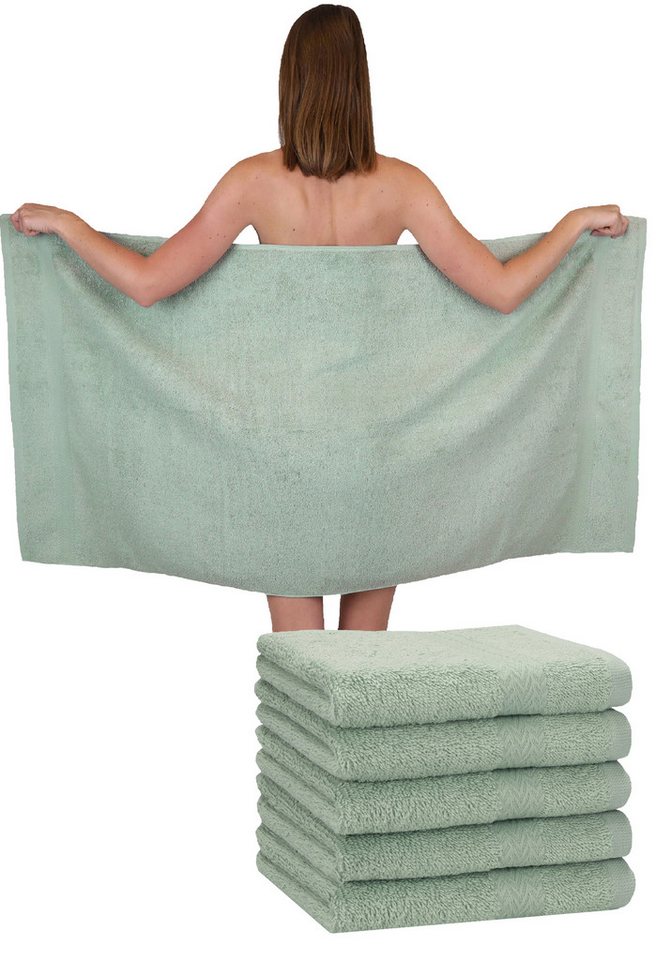 Betz Handtücher 6 Stück Duschtücher Duschtuch Set Größe 70x140 cm Premium, Baumwolle (6-St), Farbe heugrün von Betz