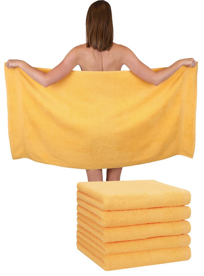 Betz Duschtücher 6 Stück Duschtuch Set Größe 70x140 cm Premium, Baumwolle (Set, 6-St), Farbe honiggelb von Betz