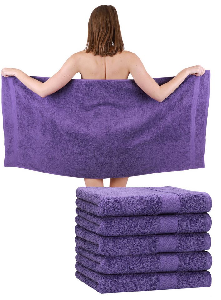 Betz Duschtücher 6 Stück Größe 70x140 cm Farbe lila, Baumwolle (Set, 6-St) von Betz