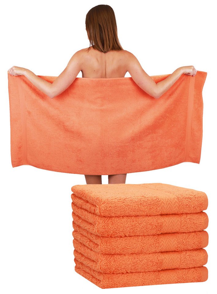 Betz Duschtücher 6 Stück Premium Größe 70x140 cm, Baumwolle (Set, 6-St), Farbe orange von Betz