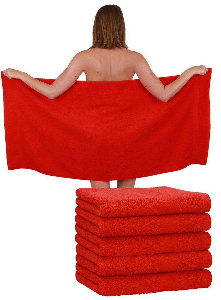 Betz Duschtücher 6 Stück Premium Größe 70x140 cm, Baumwolle (Set, 6-St), Farbe rot von Betz