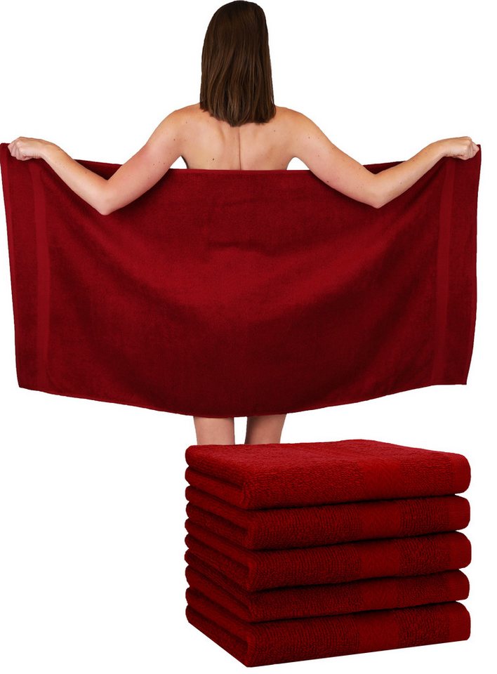 Betz Duschtücher 6 Stück Premium Größe 70x140 cm, Baumwolle (Set, 6-St), Farbe rubinrot von Betz