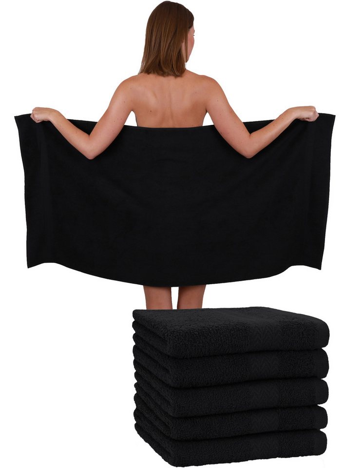 Betz Handtücher 6 Stück Duschtücher Duschtuch Set Größe 70x140 cm Premium, Baumwolle (6-St), Farbe schwarz von Betz