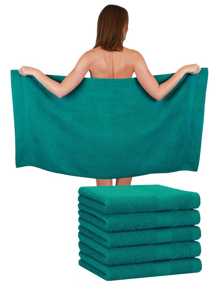 Betz Duschtücher 6 Stück Premium Größe 70x140 cm, Baumwolle (Set, 6-St), Farbe smaragdgrün von Betz