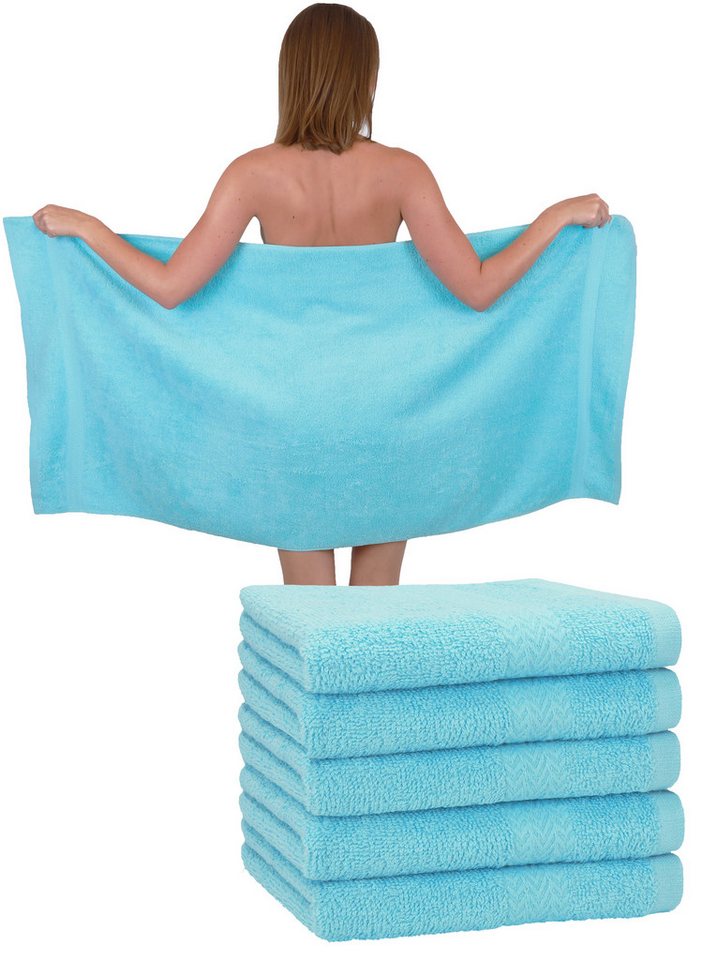 Betz Duschtücher 6 Stück Premium Größe 70x140 cm, Baumwolle (Set, 6-St), Farbe türkis von Betz