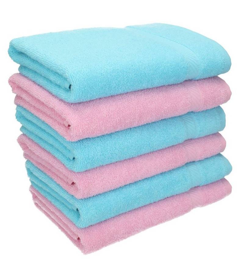Betz Handtücher 6 tlg. Handtuch Set Palermo Größe 50x100 Farbe rosé und türkis, 100% Baumwolle von Betz