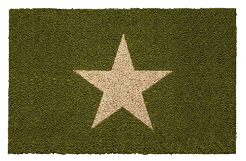 Betz Kokosmatte Fußmatte Fußabstreifer Schmutzfangmatte Stern grün Größe 40x60cm von Betz