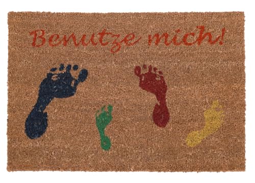 Betz Kokosmatte aus 100% Kokos - Fußmatte - Fußabstreifer –Schmutzfangmatte Muster Benutze Mich Größe 40 cm x 60 cm x 1,5 cm von Betz