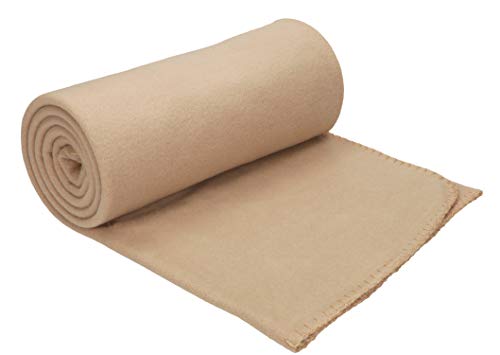 Betz Luxus Fleecedecke Kuscheldecke Wohndecke Farbe Sand beige Größe 130x170 cm Qualität: 180 g/m² von Betz