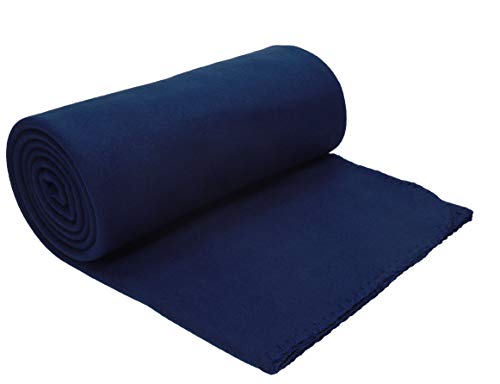 Betz Luxus Fleecedecke Kuscheldecke Wohndecke Farbe dunkel blau Größe 130x170 cm Qualität: 180 g/m² von Betz