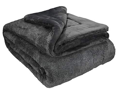 Betz Luxus Kuscheldecke Flauschig Sofa Fleecedecke Turin - Wohndecke XXL Warm Sofadecke Decke Couch Größe 150x200 cm Farbe grau von Betz
