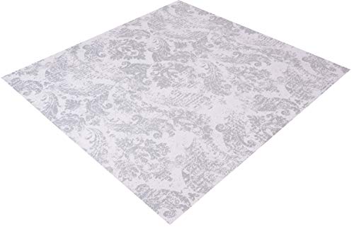 Betz Mitteldecke Tischdecke Vintage Größe 85x85cm, Quadratisch, 100% Polyester, Farbe rot oder grau Farbe grau von Betz