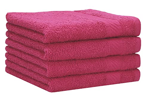 Betz Palermo Duschtücher – 4X Duschtuch aus 100% Baumwolle - Badetuch – Saunatuch –Liegetuch - 70 x 140 cm Farbe Cranberry von Betz