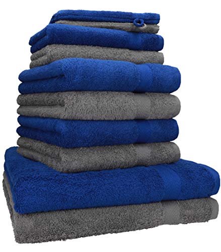 Betz Premium Frottier Handtuch-Set 10-teilig - 2X Duschtücher - 4X Handtücher - 2X Gästetücher - 2X Waschhandschuhe - Royal Blau & Anthrazit Betz Premium Frottier Handtuch-Set 10-teilig - 2X Duschtücher - 4X Handtücher - 2X Gästetücher - 2X Waschhandschuhe - Royal Blau & Anthrazit von Betz