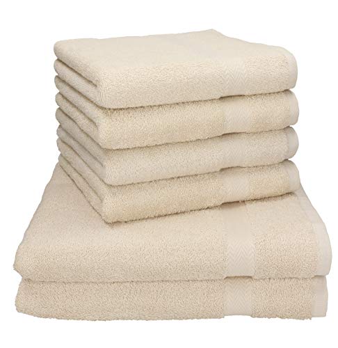 Betz Premium Handtuch-Set - 6 teiliges Handtücher-Set - 2X Duschtücher - 4X Handtücher - 50x100 cm - Sand von Betz