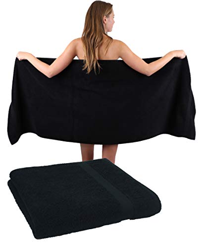 Betz 2 Stück Saunatuch XXL Badetuch Liegetuch Strandlaken Saunahandtuch Premium Frottee 100% Baumwolle Größe 70 x 200 cm Farbe schwarz von Betz