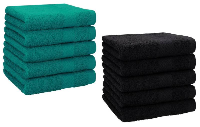 Betz Seiftuch 10 Stück Seiftücher Set Premium Farbe smaragdgrün & schwarz, (Set, 10-St), Seiflappen von Betz