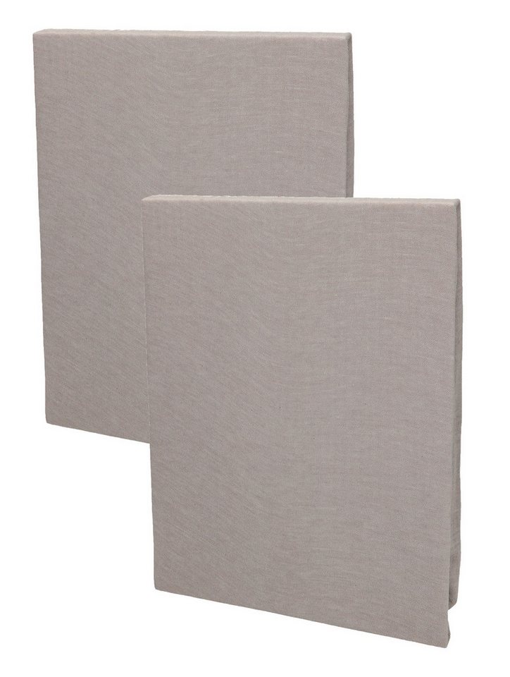 Betz Spannbettlaken 2er Pack Jersey Spannbetttuch Größe 90 x 190 /100 x 200 cm steingrau, (1 Stück) von Betz