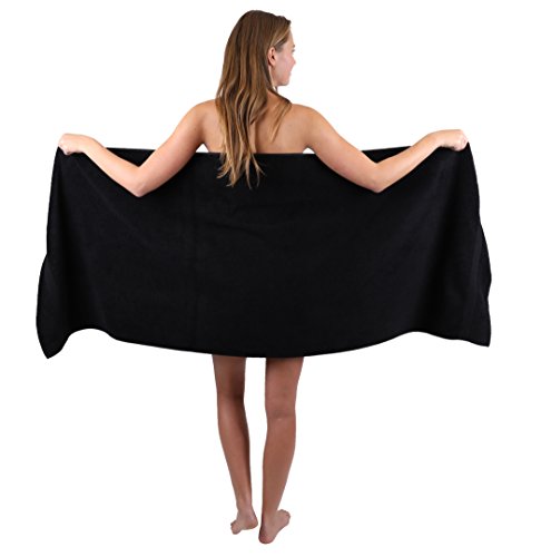 Betz Saunatuch XXL Badetuch Liegetuch Strandlaken Saunahandtuch Premium Frottee 100% Baumwolle Größe 70 x 200 cm Farbe schwarz von Betz