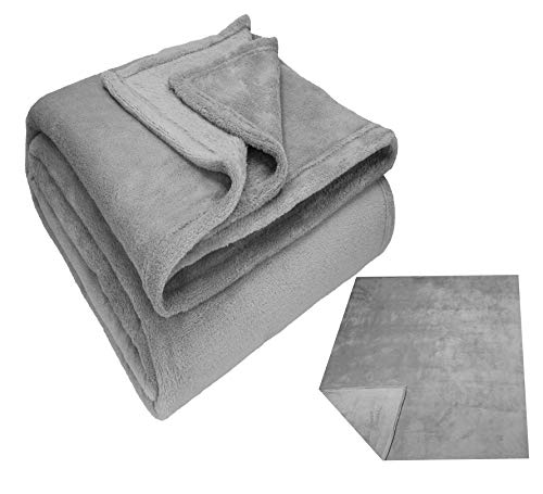 Betz Kuscheldecke Flauschig Sofa Fleecedecke Teddy - Wohndecke XXL Warm Sofadecke Decke Couch Größe 150x200 cm Farbe Silber von Betz