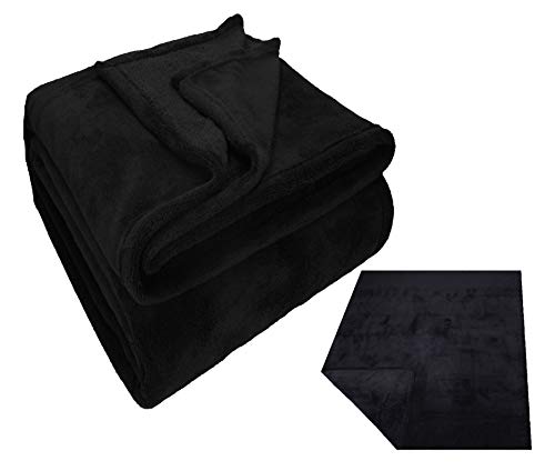 Betz Kuscheldecke Flauschig Sofa Fleecedecke Teddy - Wohndecke XXL Warm Sofadecke Decke Couch Größe 150x200 cm Farbe schwarz von Betz