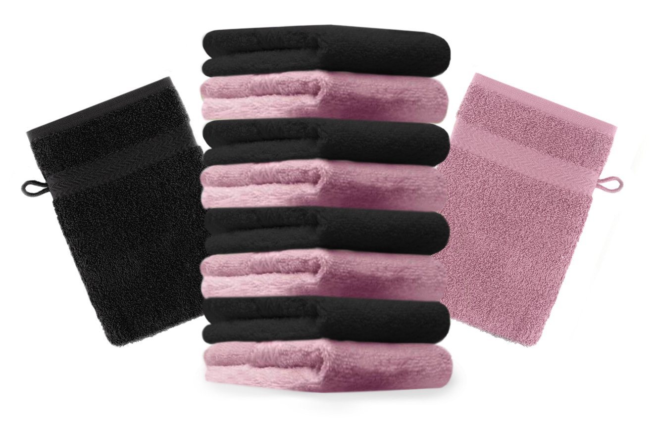 Betz Waschhandschuh 10 Stück Premium 16x21 cm Farbe altrosa und schwarz, (Set, 10-St) von Betz