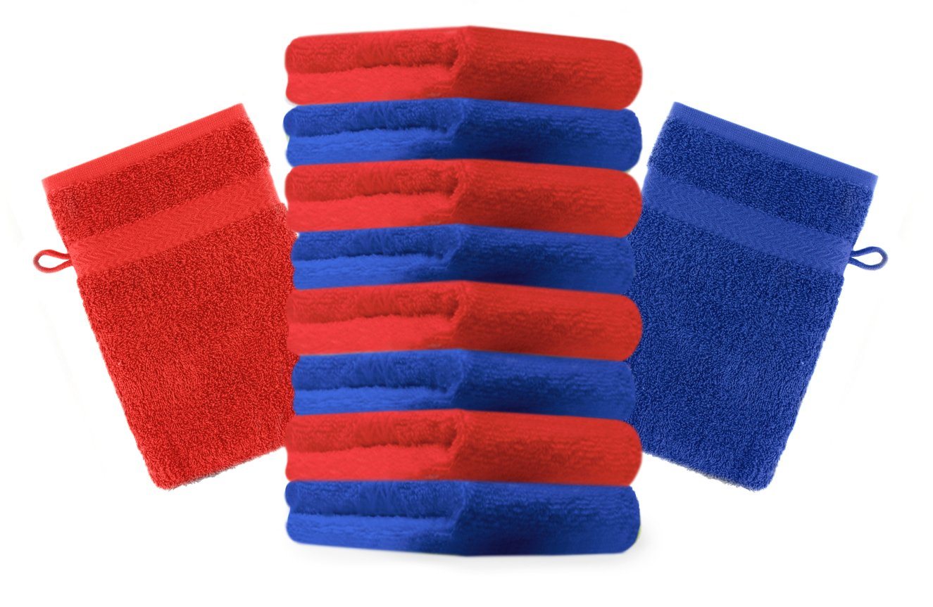 Betz Waschhandschuh 10 Stück Premium 16x21 cm Farbe Royalblau und rot, (Set, 10-St) von Betz