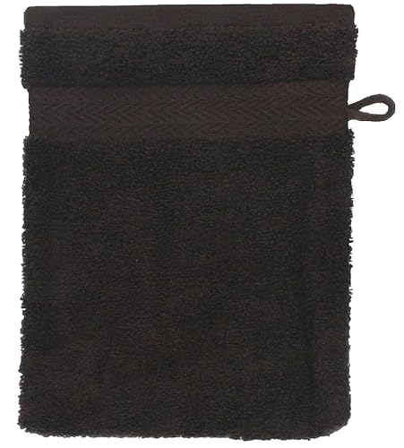 Betz Waschhandschuh Premium 100% Baumwolle Waschlappen 16x21 cm Farbe Dunkelbraun von Betz