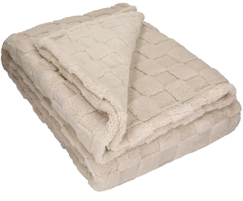 Betz Kuscheldecke Flauschig Sofa Fleecedecke Venedig - Wohndecke XXL Warm Sofadecke Decke Couch Größe 150x200 cm Farbe Taupe von Betz