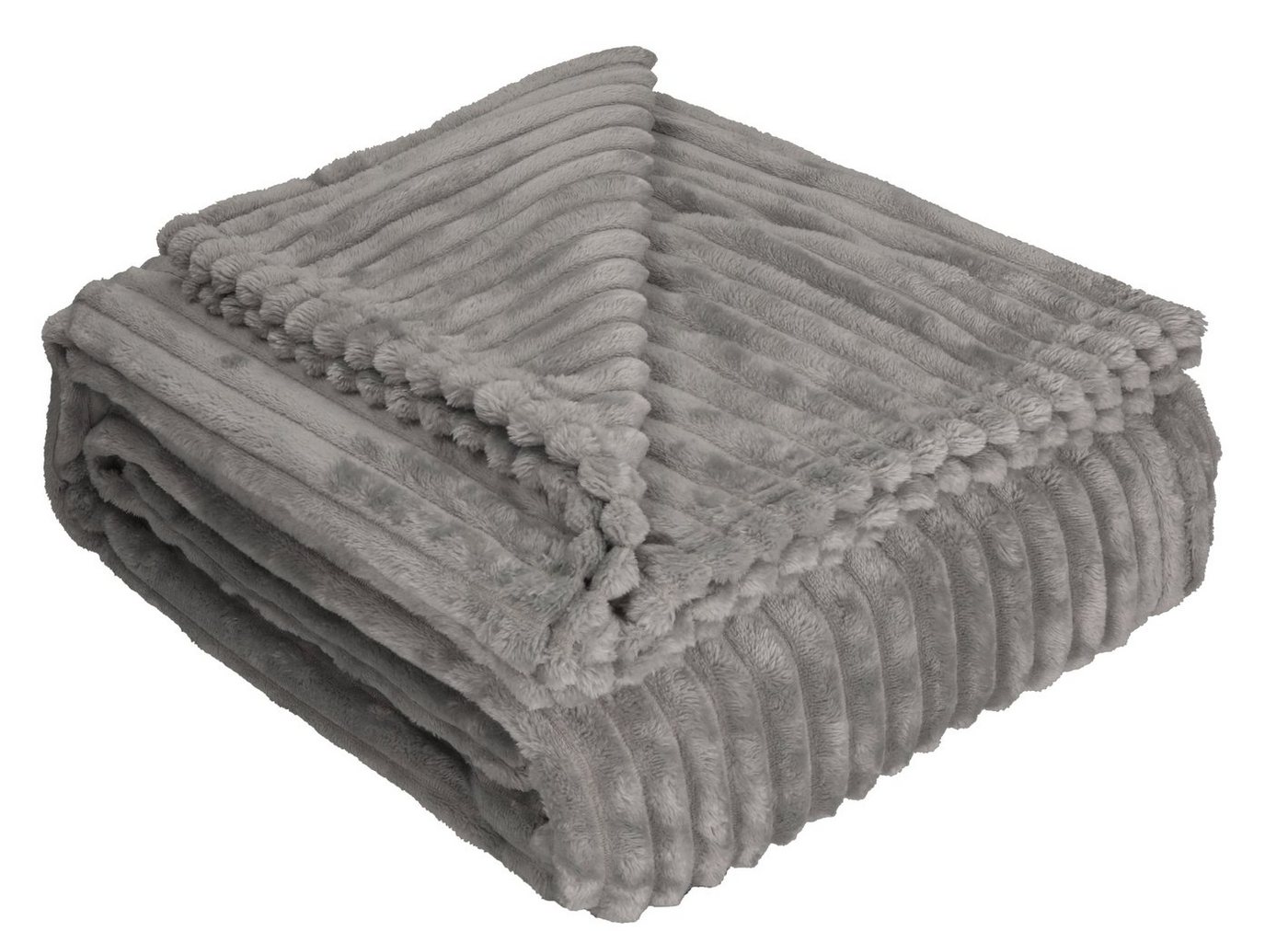 Wohndecke Betz Wohndecke BARI Kuscheldecke Flauschig Cord-Flanell XXL 150x200 cm, Betz, Farbe hellgrau von Betz