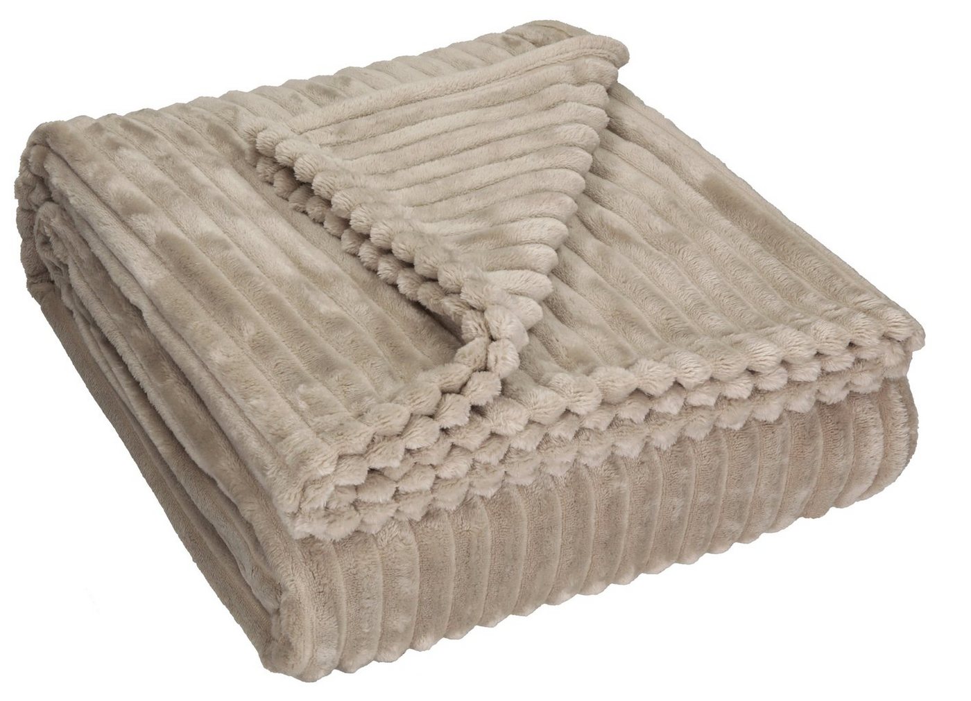 Wohndecke Betz Wohndecke BARI Kuscheldecke Flauschig Cord-Flanell XXL 150x200 cm, Betz, Farbe taupe von Betz