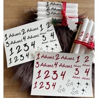 Kerzentattoo, Wasserschiebefolie Adventszahlen Zahlen Advent von BetzKreativShop