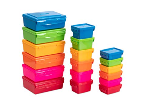Betzold - Aufbewahrungsboxen-Set - Sparset Materialboxen mit Deckel Regenbogenfarben von Betzold