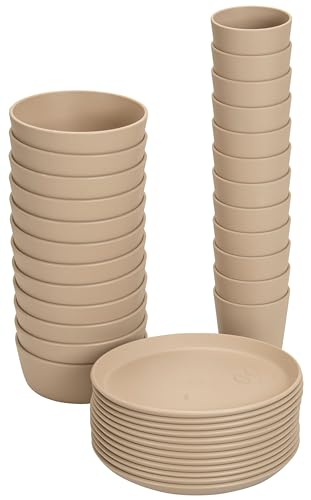 Betzold Geschirr-Set - 36 Teile - stapelbar, bruchsicher & spülmaschinengeeignet - aus Biokunststoff von Betzold