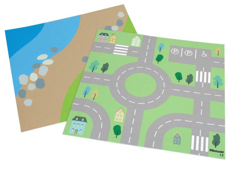 Betzold Kinderteppich Teppiche für Bodenspieltisch - Landschaften 2er-Set, Höhe: 0,6 mm von Betzold