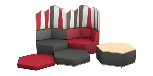 Betzold Sechseck Lounge Set 5 - modulare Bankelemente Hocker Bodenmatte Tisch von Betzold